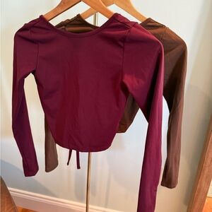 Cotton On Long Sleeve Top - Burgundy and Brown